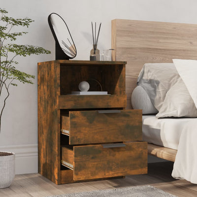 Bedside Cabinets 2 pcs Smoked Oak Engineered Wood