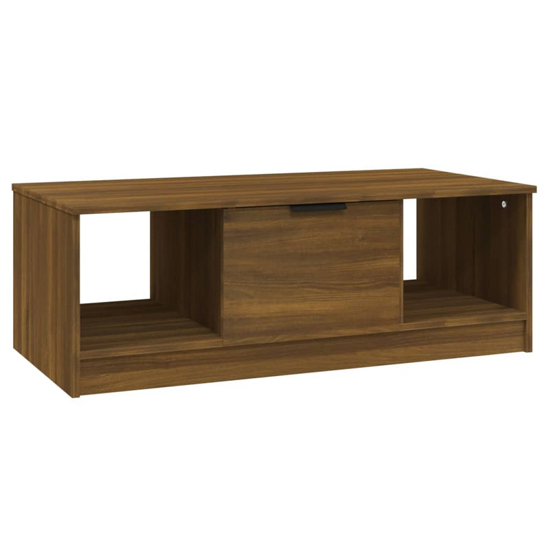 Coffee Table Brown Oak 102x50x36 cm Engineered Wood