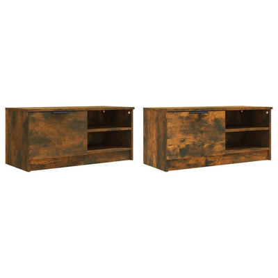 TV Cabinets 2 pcs Smoked Oak 80x35x36.5 cm Engineered Wood