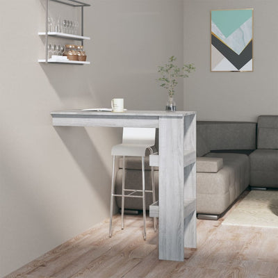 Wall Bar Table Grey Sonoma 102x45x103.5 cm Engineered Wood