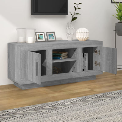 TV Cabinet Grey Sonoma 102x35x45 cm Engineered Wood