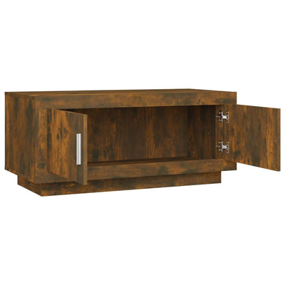 Coffee Table Smoked Oak 102x50x45 cm Engineered Wood