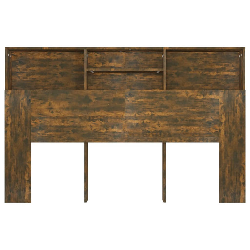 Headboard Cabinet Smoked Oak 160 cm