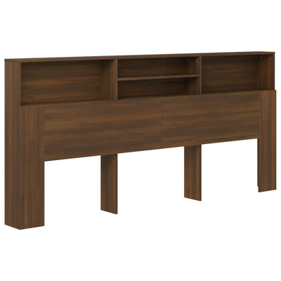 Headboard Cabinet Brown Oak 220 cm