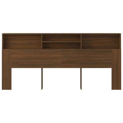 Headboard Cabinet Brown Oak 220 cm