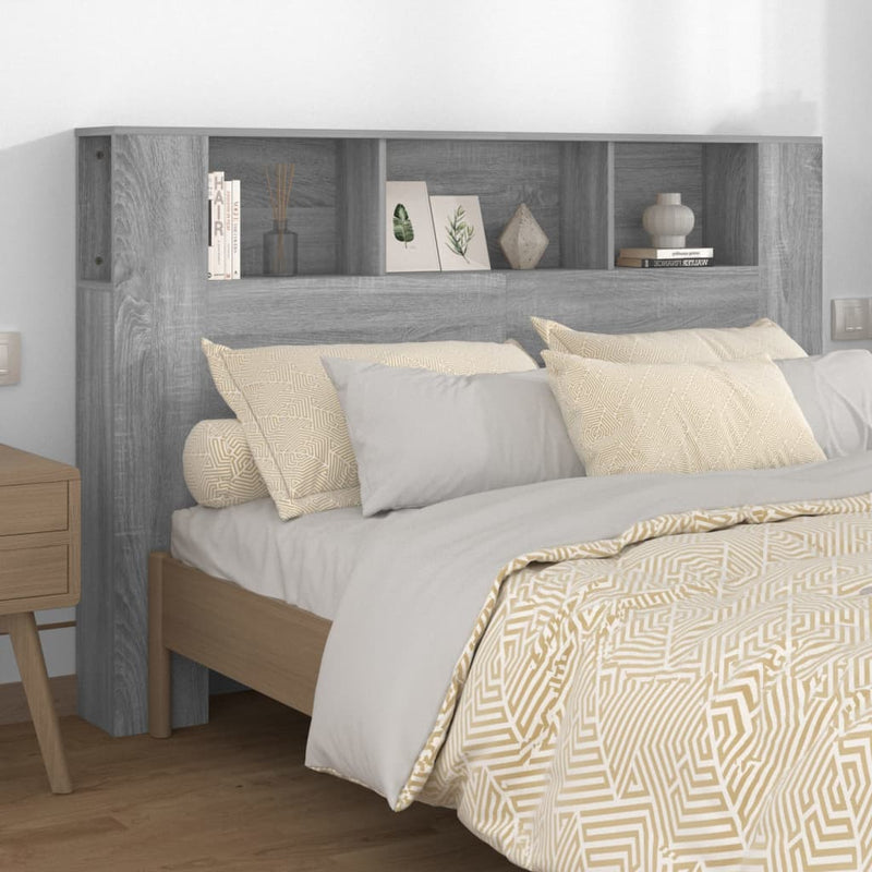 Headboard Cabinet Grey Sonoma 160 cm