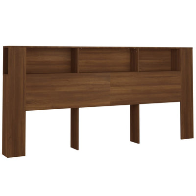 Headboard Cabinet Brown Oak 220 cm