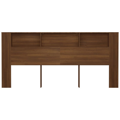 Headboard Cabinet Brown Oak 220 cm