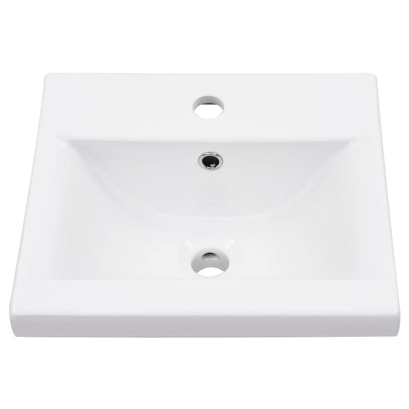 Bathroom Washbasin Frame with Built-in Basin White Iron