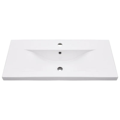 Bathroom Washbasin Frame with Built-in Basin White Iron