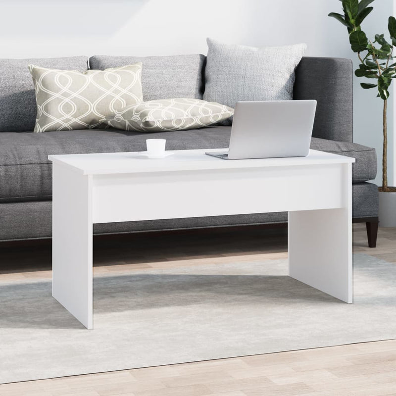 Coffee Table White 102x50.5x52.5 cm Engineered Wood