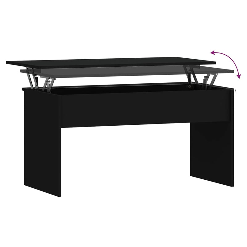 Coffee Table Black 102x50.5x52.5 cm Engineered Wood