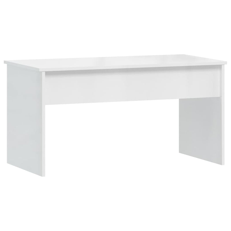 Coffee Table High Gloss White 102x50.5x52.5 cm Engineered Wood