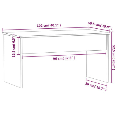 Coffee Table High Gloss White 102x50.5x52.5 cm Engineered Wood