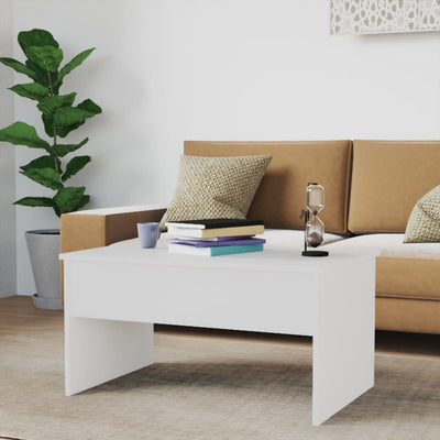 Coffee Table High Gloss White 80x50.5x41.5 cm Engineered Wood