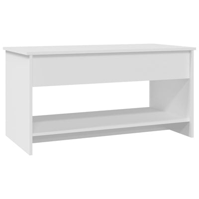 Coffee Table White 102x50x52.5 cm Engineered Wood