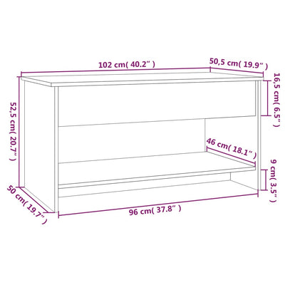 Coffee Table High Gloss White 102x50x52.5 cm Engineered Wood