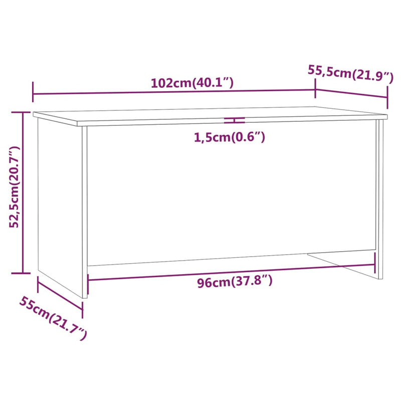 Coffee Table Sonoma Oak 102x55.5x52.5 cm Engineered Wood