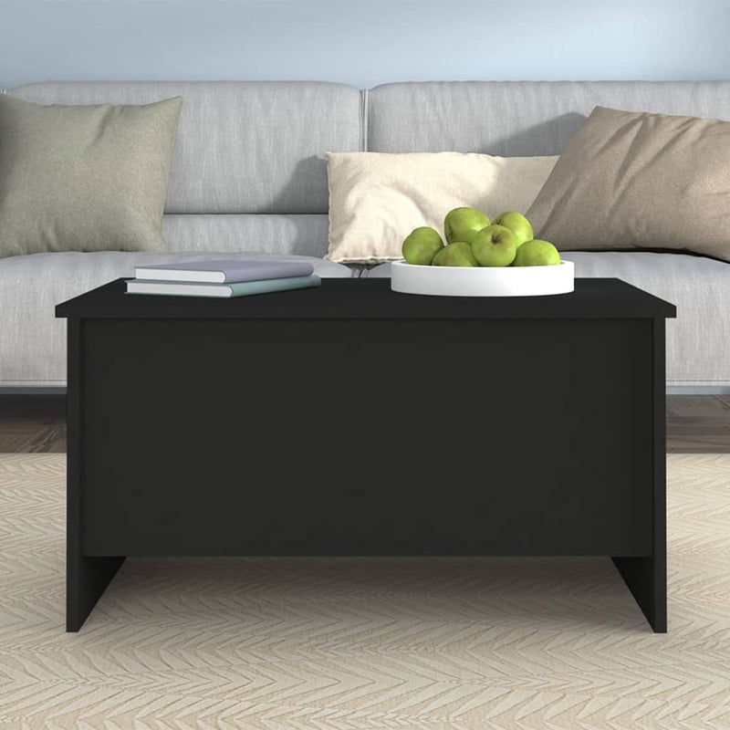 Coffee Table Black 80x55.5x41.5 cm Engineered Wood