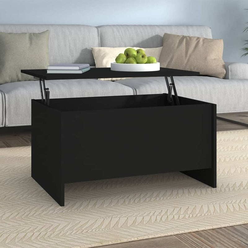 Coffee Table Black 80x55.5x41.5 cm Engineered Wood