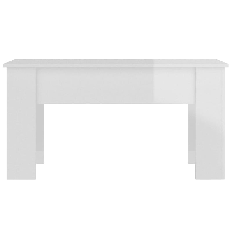 Coffee Table High Gloss White 101x49x52 cm Engineered Wood