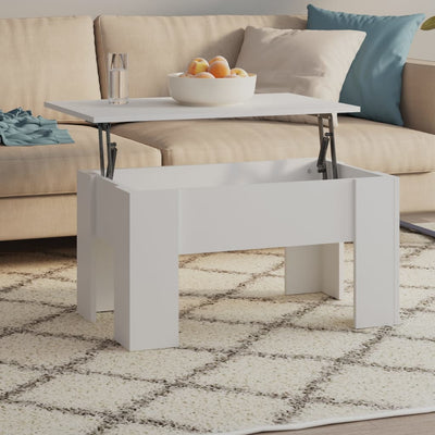 Coffee Table White 79x49x41 cm Engineered Wood