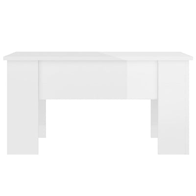 Coffee Table High Gloss White 79x49x41 cm Engineered Wood