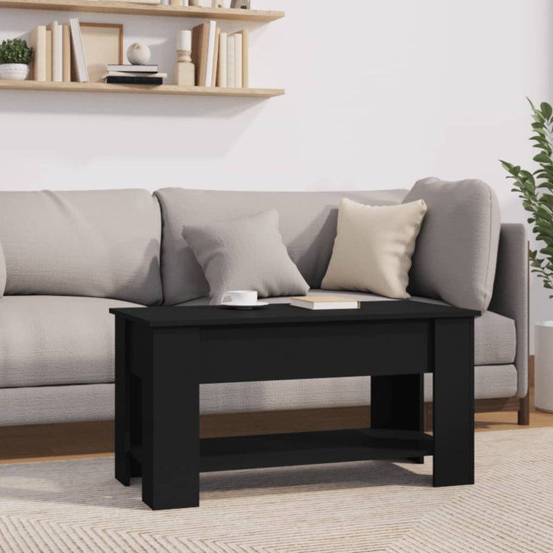 Coffee Table Black 101x49x52 cm Engineered Wood