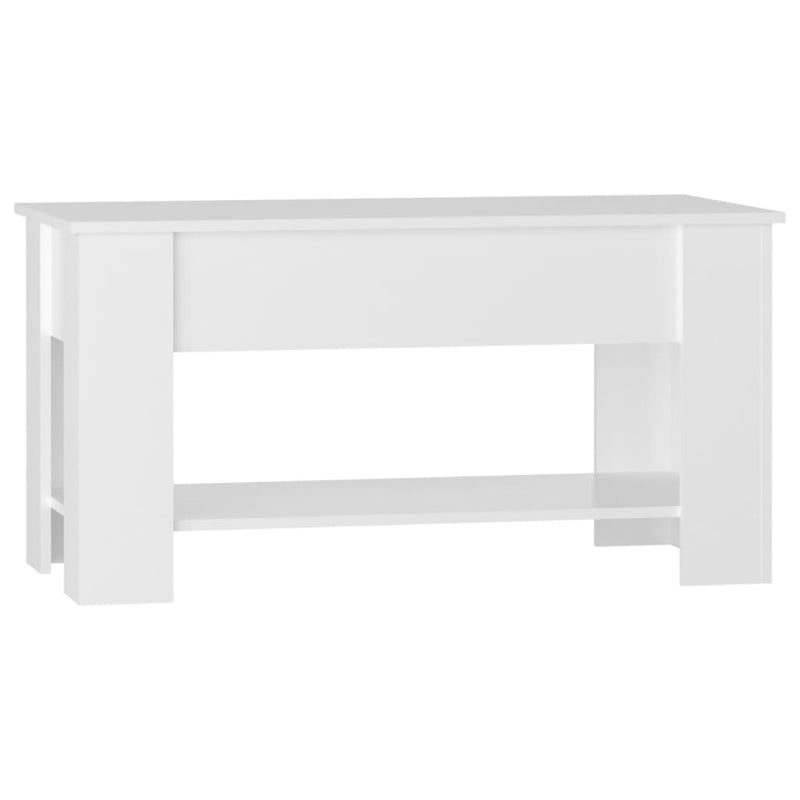 Coffee Table High Gloss White 101x49x52 cm Engineered Wood