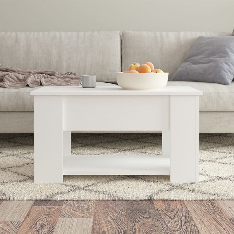 Coffee Table White 79x49x41 cm Engineered Wood