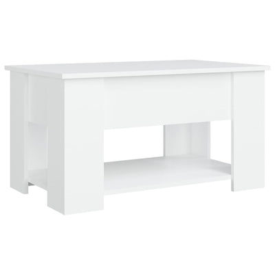 Coffee Table White 79x49x41 cm Engineered Wood