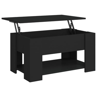 Coffee Table Black 79x49x41 cm Engineered Wood