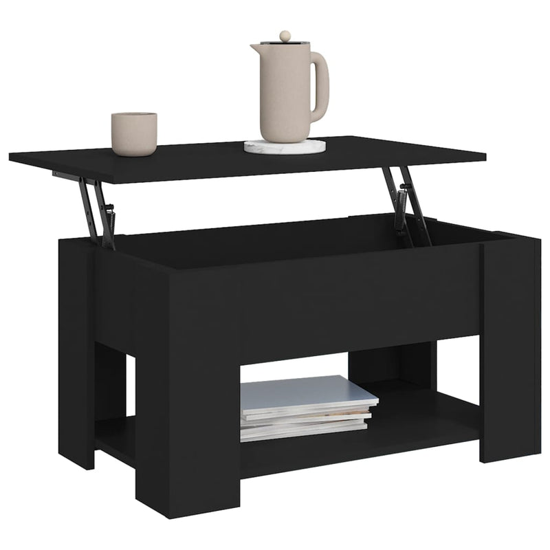 Coffee Table Black 79x49x41 cm Engineered Wood