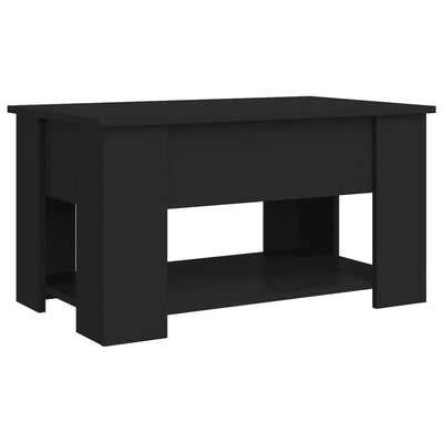 Coffee Table Black 79x49x41 cm Engineered Wood