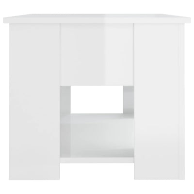 Coffee Table High Gloss White 79x49x41 cm Engineered Wood