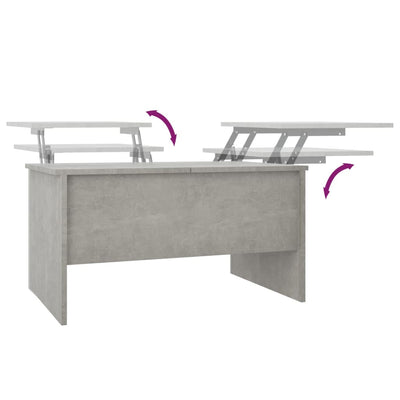 Coffee Table Concrete Grey 80x50x42.5 cm Engineered Wood