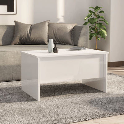 Coffee Table High Gloss White 80x50x42.5 cm Engineered Wood