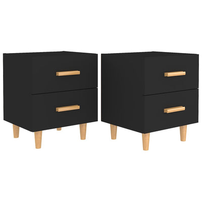 Bed Cabinets 2 pcs Black 40x35x47.5 cm