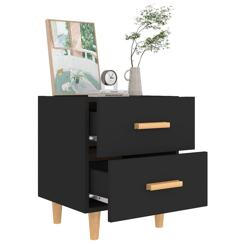 Bed Cabinets 2 pcs Black 40x35x47.5 cm