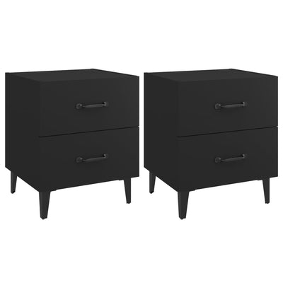 Bedside Cabinets 2 pcs Black 40x35x47.5 cm