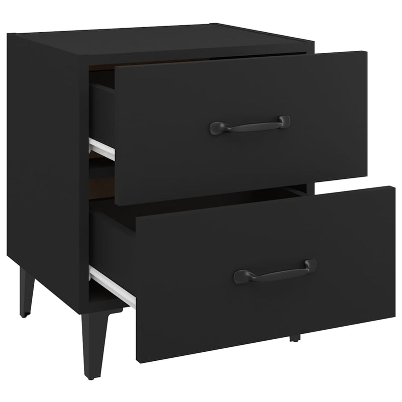 Bedside Cabinets 2 pcs Black 40x35x47.5 cm