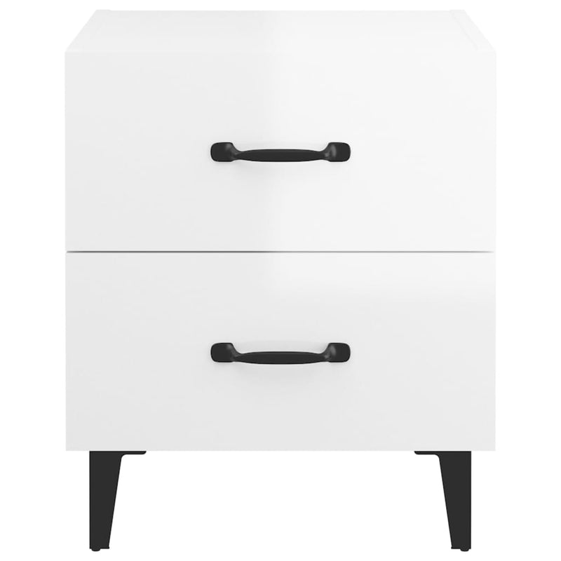 Bedside Cabinets 2 pcs High Gloss White 40x35x47.5 cm