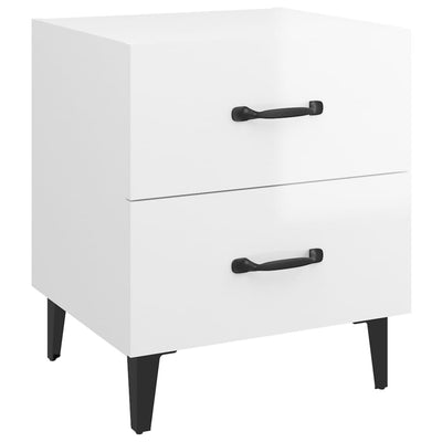 Bedside Cabinets 2 pcs High Gloss White 40x35x47.5 cm