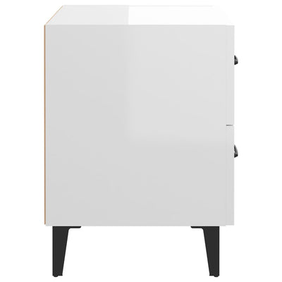 Bedside Cabinets 2 pcs High Gloss White 40x35x47.5 cm