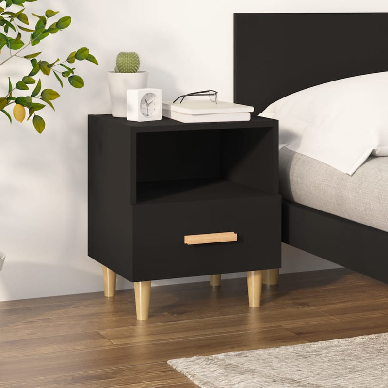 Bedside Cabinet Black 40x35x47 cm