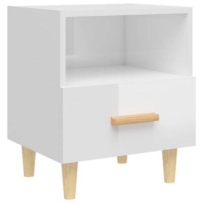 Bedside Cabinet High Gloss White 40x35x47 cm