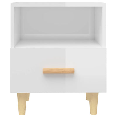 Bedside Cabinet High Gloss White 40x35x47 cm