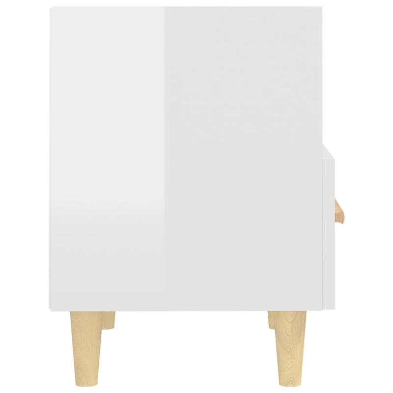 Bedside Cabinet High Gloss White 40x35x47 cm