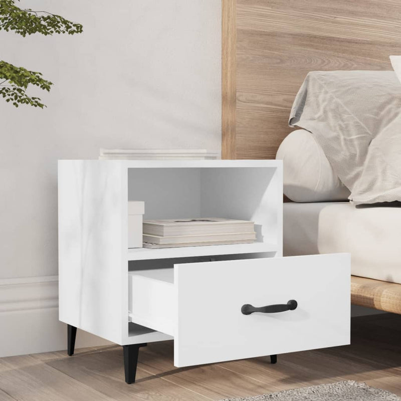 Bedside Cabinets 2 pcs White Engineered Wood