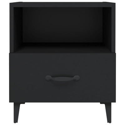 Bedside Cabinets 2 pcs Black Engineered Wood